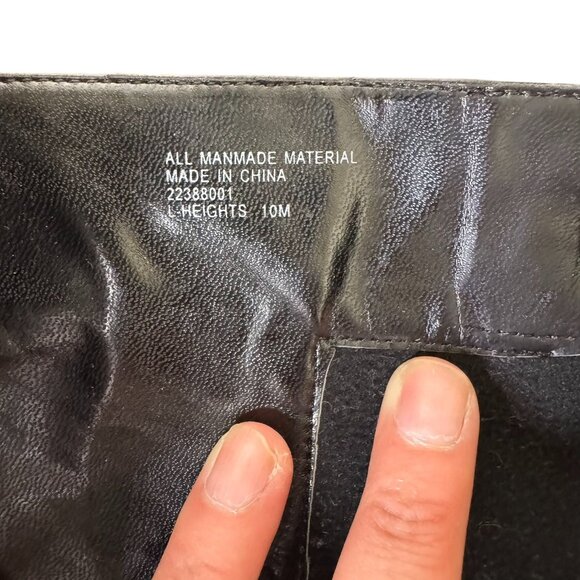 Franco Sarto Y2K-Style Black Faux-Leather Knee High 4" Heeled Boots, Size 10M - Picture 11 of 12